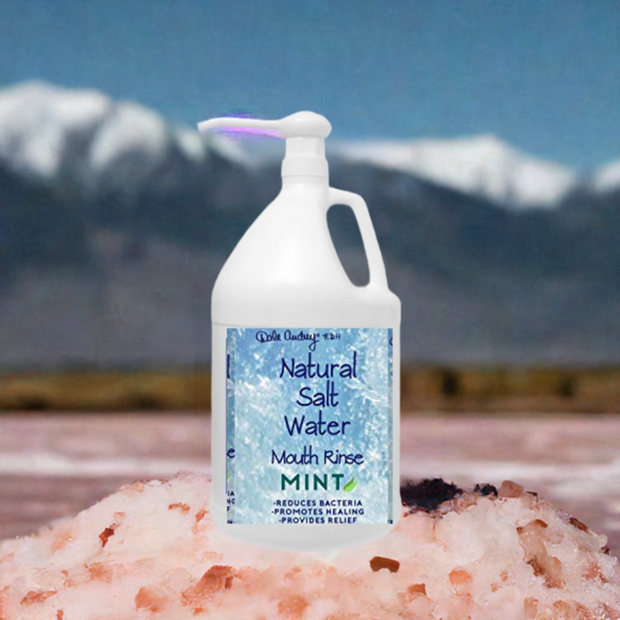 NATURAL HIMALAYAN SALT WATER RINSE, GALLON SIZE W/PUMP