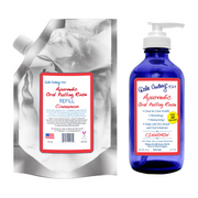 Ayurvedic Pulling Rinse Refill Pouch 16oz with Cobalt Glass Bottle and Pump - Dale Audrey R.D.H.